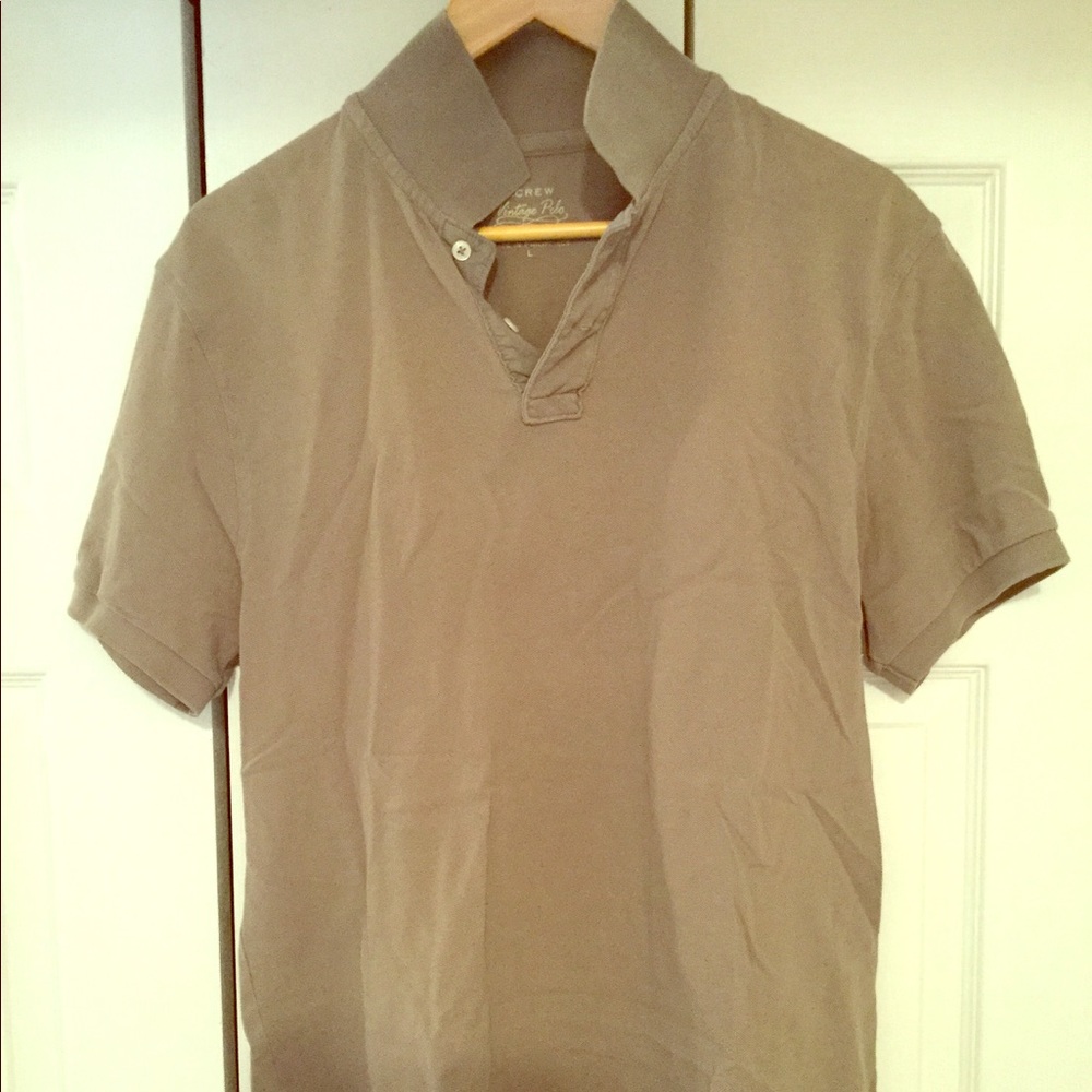 Men's J. Crew Olive Green Vintage Polo Size L